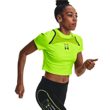 UA RUN ANYWHERE CROP SS-GRN 