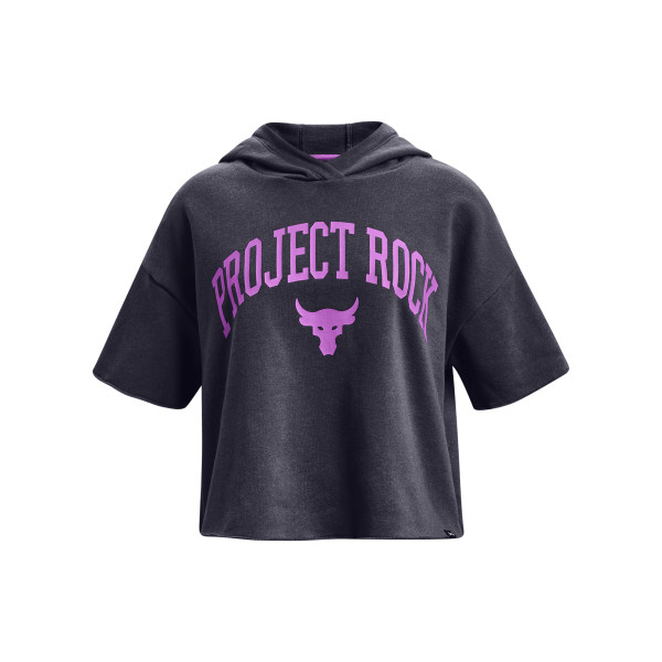 Girls' Project Rock Rival Fleece Script Short Sleeve Hoodie