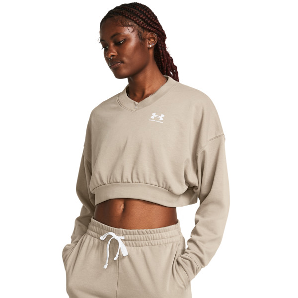 UA RIVAL TERRY OS CROP CRW