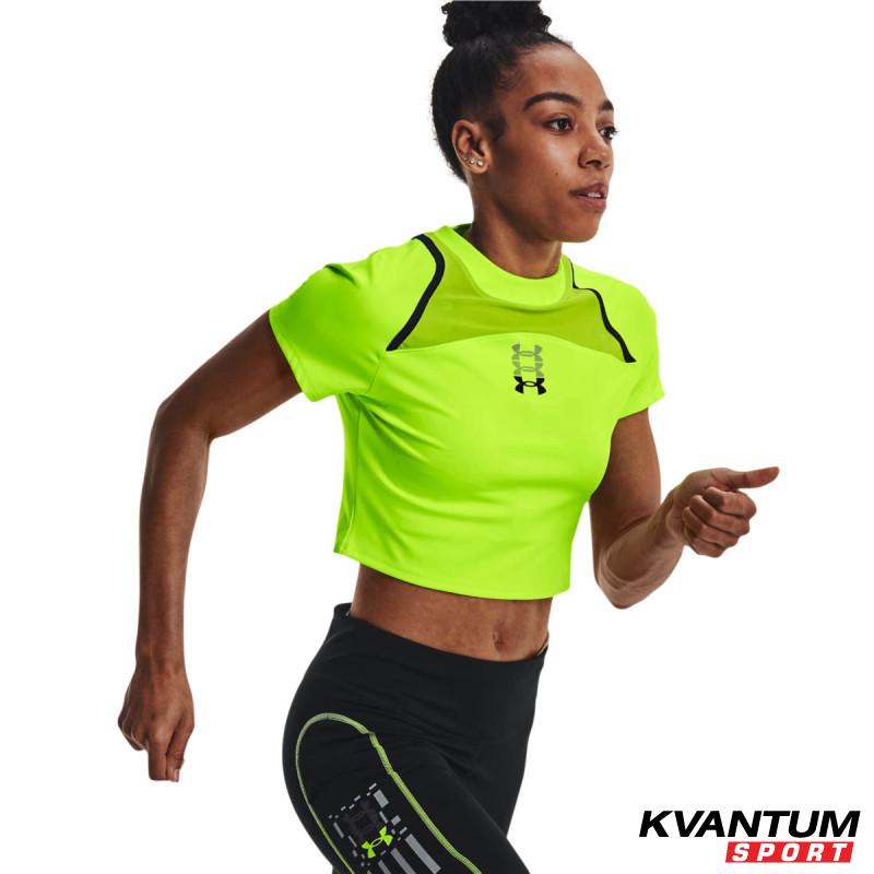 UA RUN ANYWHERE CROP SS-GRN